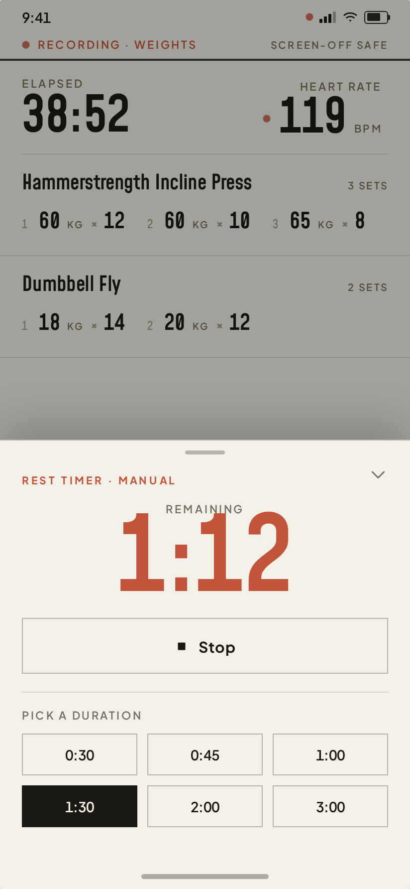 Rest timer